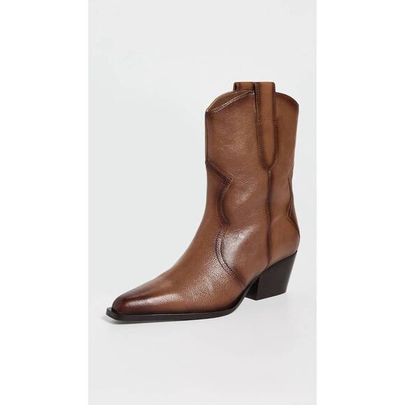 NEW FREE PEOPLE women's cat nap cowboy boots in saddle leather